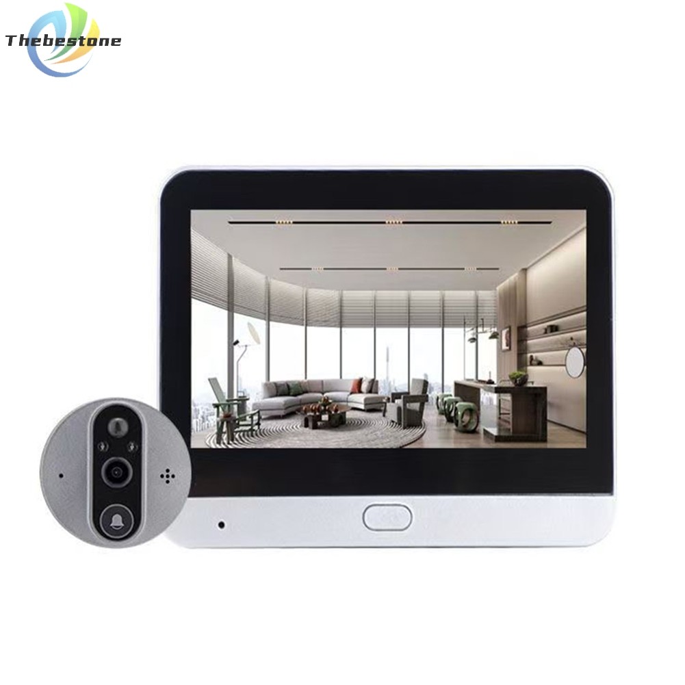 <Thebest> กล้องมองลอด 1080P 4.3in HD 2 Way Peep Hole กล้อง Visual Doorbell PIR