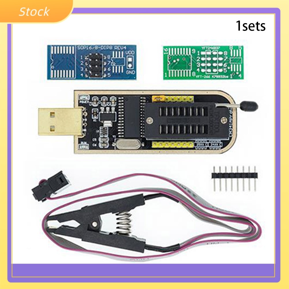 CH341A 24 25 Series แฟลชสําหรับ BIOS USB Programmer + สําหรับ SOIC8 SOP8 ชิป IC อะแดปเตอร์