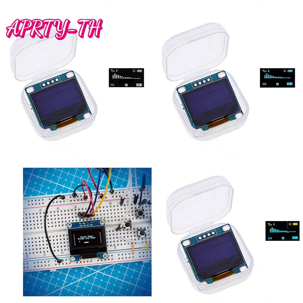 APRTY 3 ชิ้น 0.96 นิ้วสําหรับโมดูลจอแสดงผล OLED (128x64) หน้าจอ I2C สําหรับ Arduino