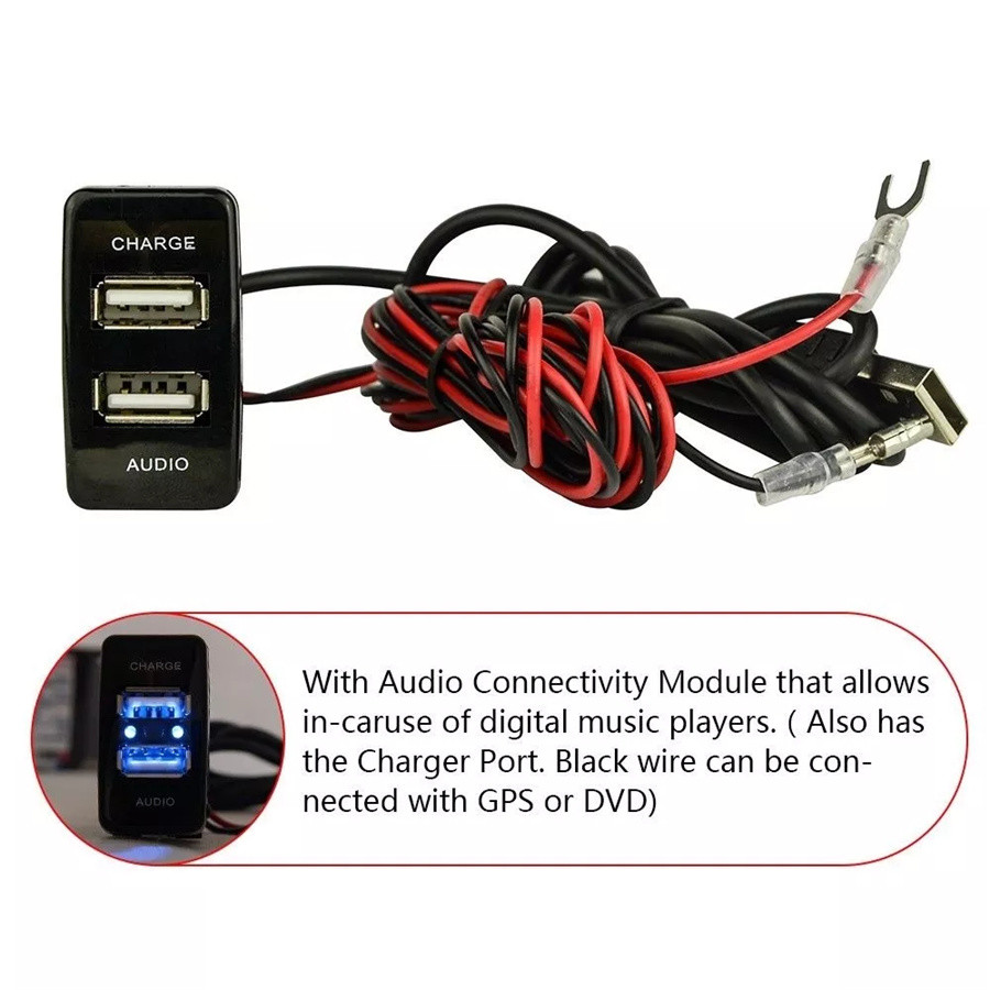 Dual Port USB Car Charger สําหรับ Toyota 4Runner Highlander FJ Cruiser