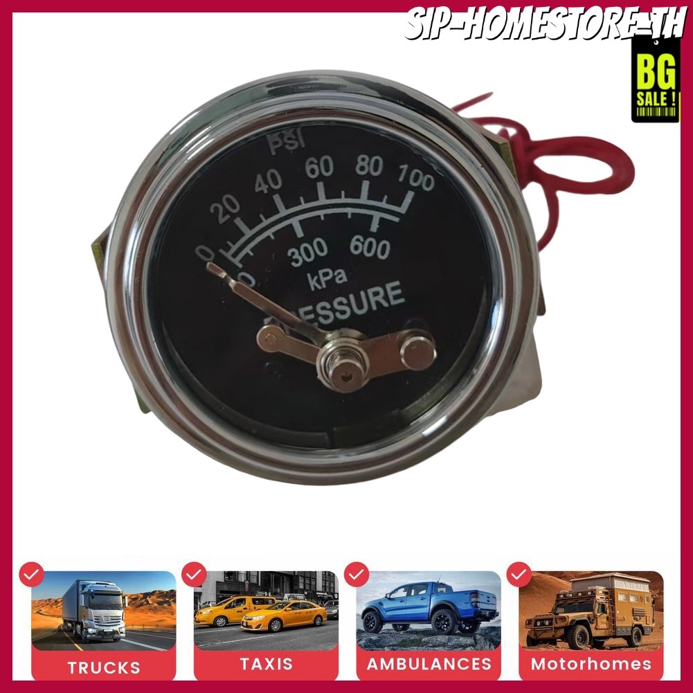 พร้อมสต็อก เครื่องวัดความดันน้ํามัน 0-100 Psi เครื่องวัดความดันน้ํามันเครื่องชุบโครเมี่ยม A20PE-10