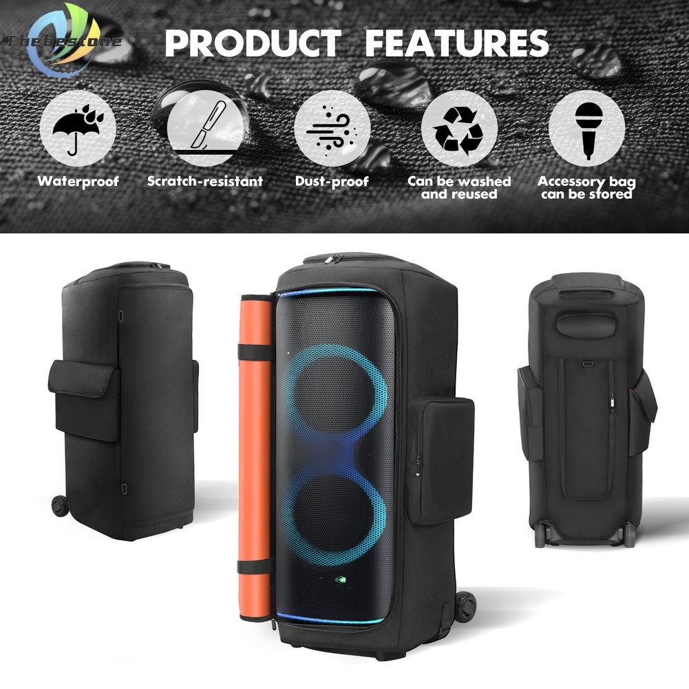 [Thebest] ผ้าคลุมกันฝุ่นกันน้ําสําหรับ JBL Partybox720 - Essential Protection สีดํา