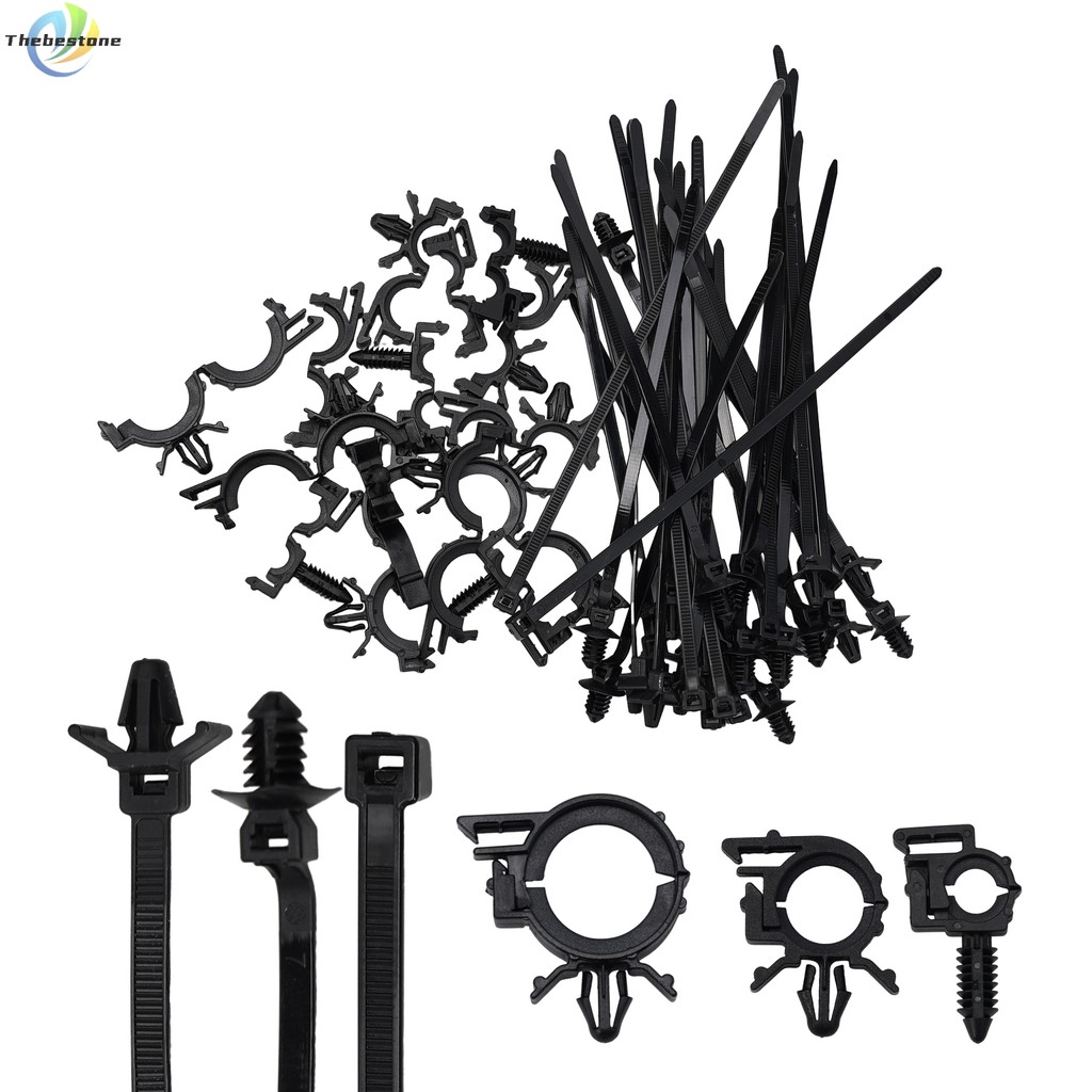 [Thebest] 45 ชิ้น Push Mount Cable สําหรับ Zip Tie พร้อมคลิปหนีบลวดรถยนต์, สําหรับ Universa