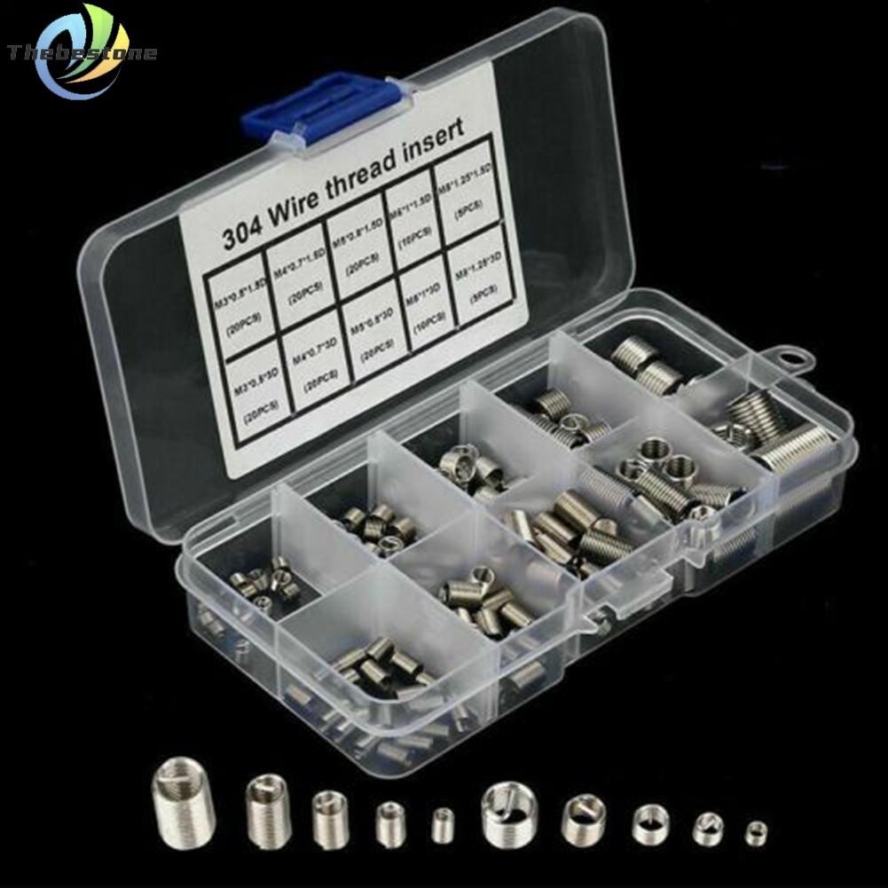 [Thebest] 150 ชิ้น 304 สแตนเลส Helicoil Thread Repair Insert Kit สําหรับ M3 M5 M6 M8