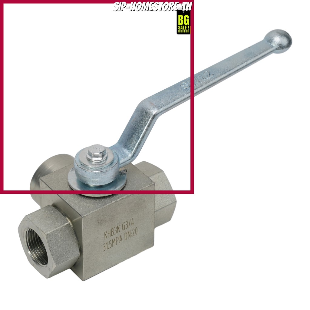 Ready Stock1PCS ไฮดรอลิก 3 Way High Pressure Ball Valve- 1/4\" ถึง 1\" สําหรับ BSP- 500 Bar MWP