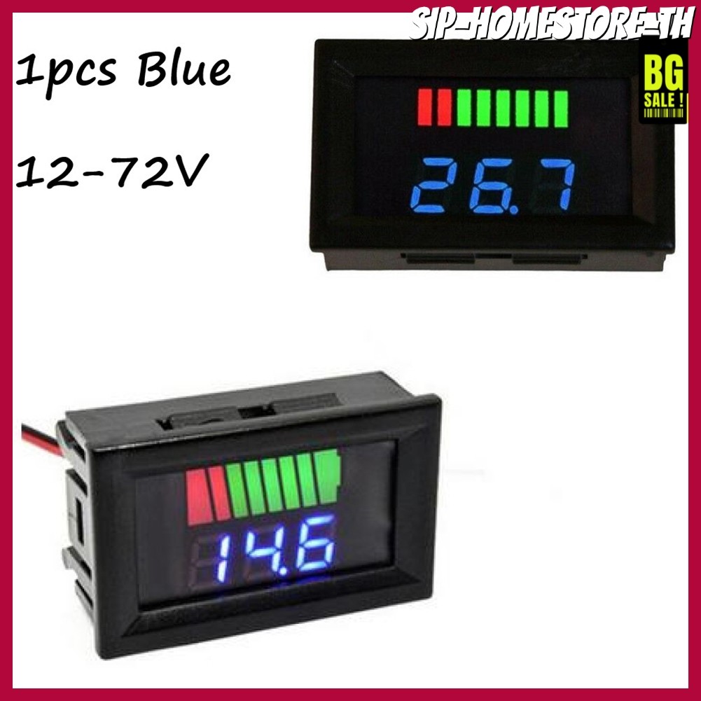 พร้อมสต็อกLED Digital Voltmeter Battery Fuel Gauge เหมาะสําหรับรถจักรยานยนต์ทางทะเล 12V-72V