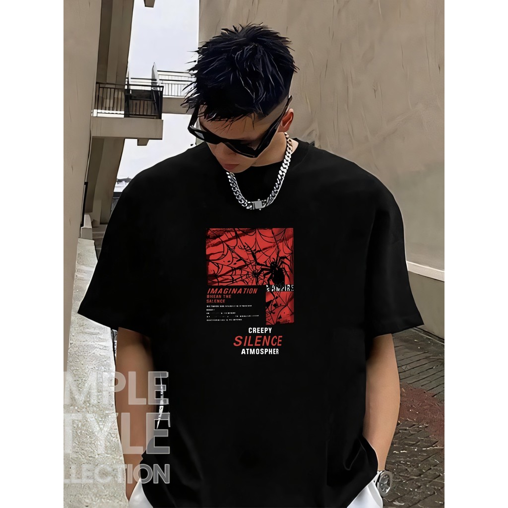 เสื้อยืดแขนสั้นพิมพ์ลายผู้ชาย - Artistic Pearl & Parasol Sculpture Design, Cotton 100% Breathable Te