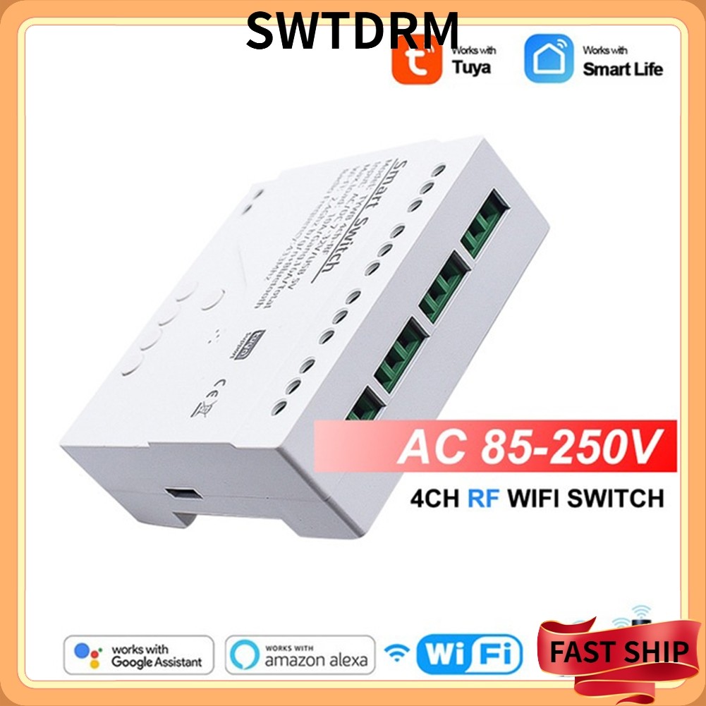 [SWTDRM] สําหรับ Tuya RF สําหรับ Smart Life Control โมดูลสวิทช์ 4CH รีเลย์โมดูลสวิทช์ DC5-32V