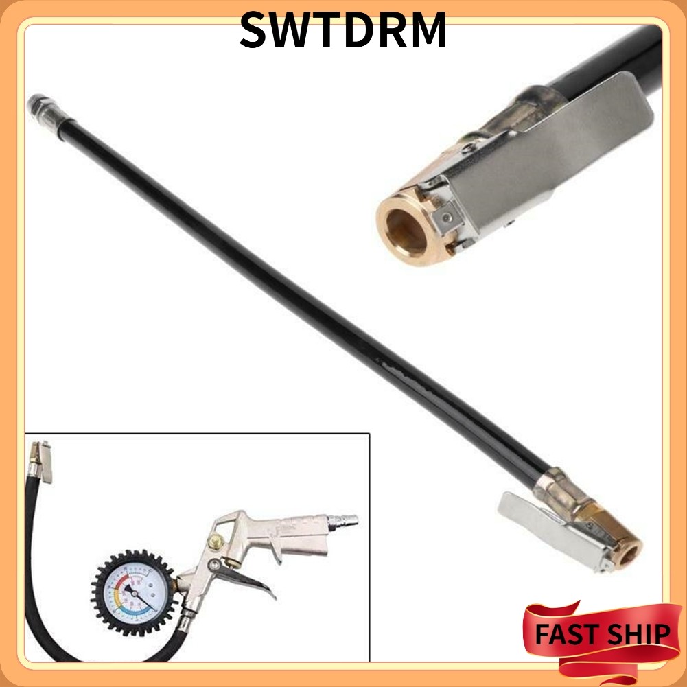 [SWTDRM] Air Tyre Inflator Pressure Car Auto Tyre Hose Pump Gauge Hose Connector ยืดหยุ่น