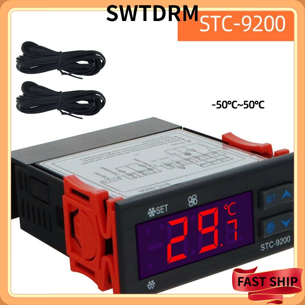 [SWTDRM] AC 220V เครื่องควบคุมอุณหภูมิแบบดิจิตอล STC-9200 รวมสารละลายน้ําแข็งสองเซ็นเซอร์