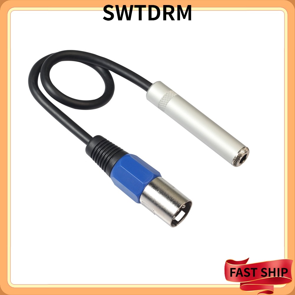 [SWTDRM] 3-Pin XLR Male to 6.35mm Female Stereo Microphone Audio Cable Adaptor 30cm
