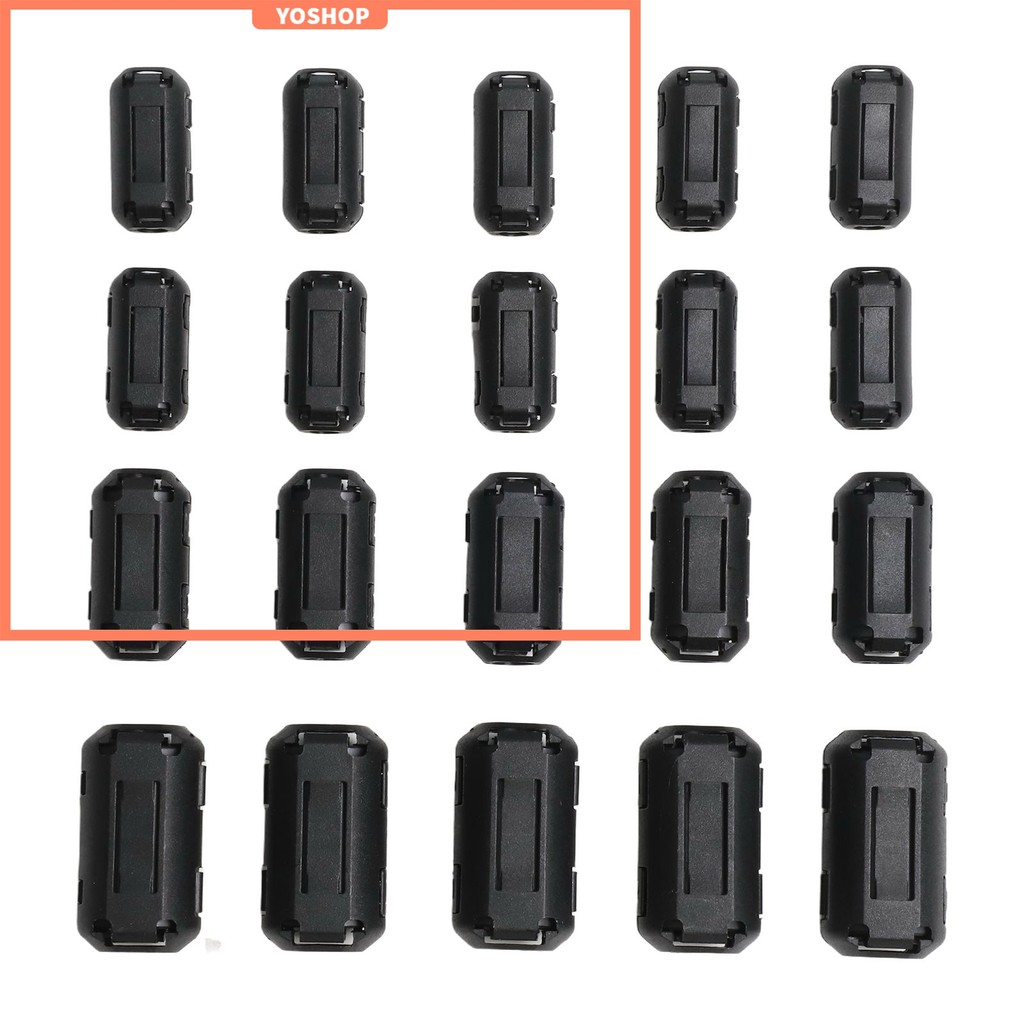 20 ชิ้น Ferrite Cores Noise Suppression Filter แหวนคลิปบนสายไฟสําหรับสาย RFI