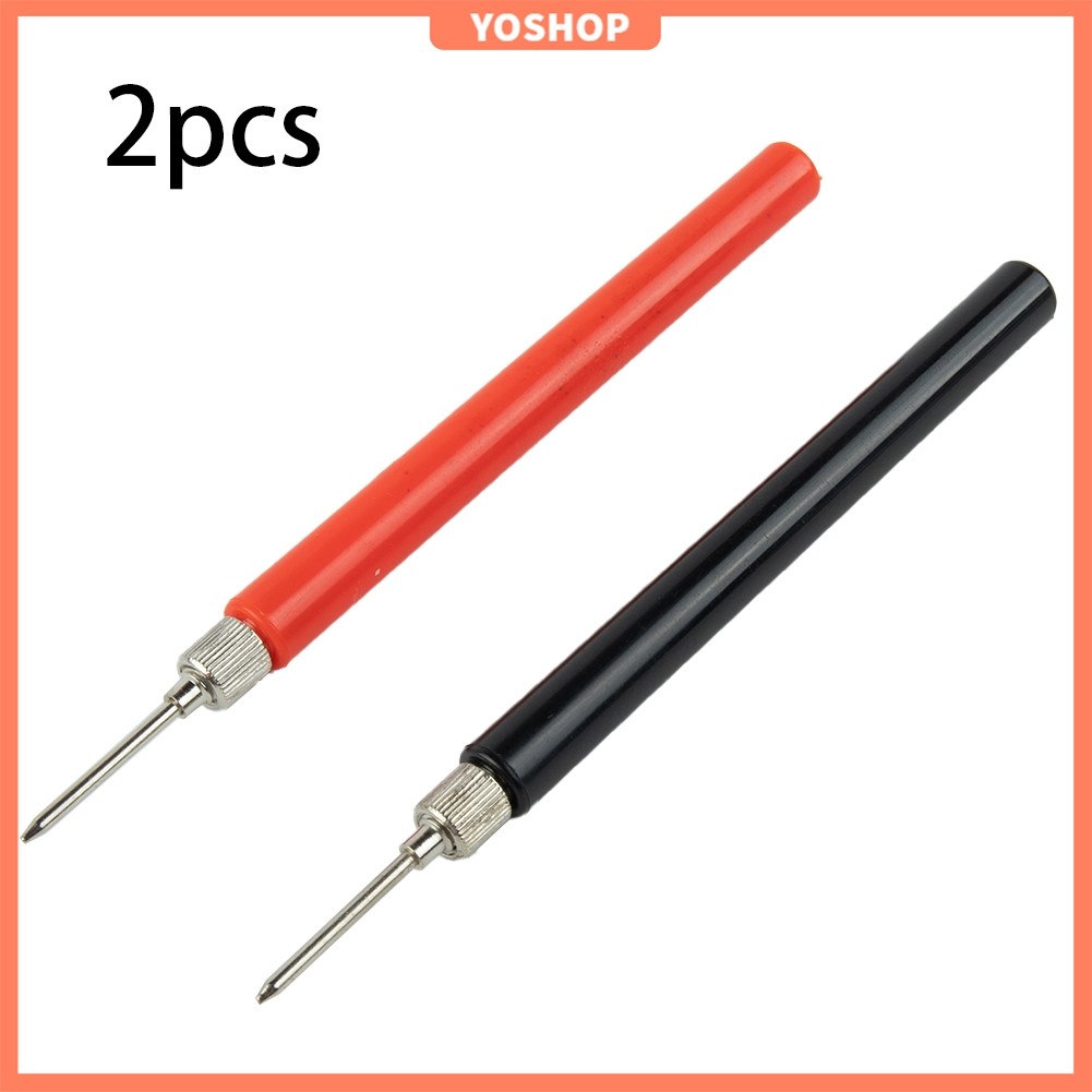 2 ชิ้นมัลติมิเตอร์สปริง Test Probe Tip ฉนวนทดสอบตะขอขั้วต่อสายไฟ 128 มม