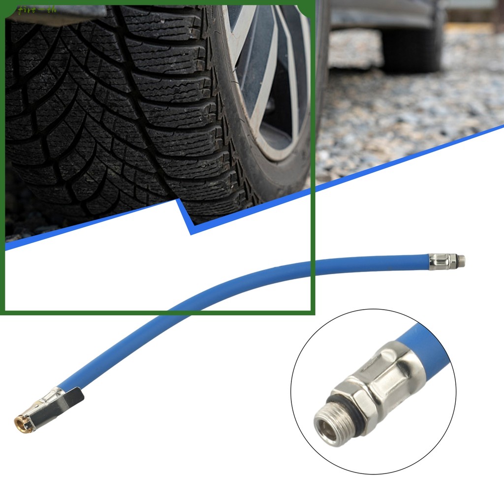 Air Tyre Inflator Pressure Car Auto Tyre Hose Pump Gauge Hose Connector ยืดหยุ่น