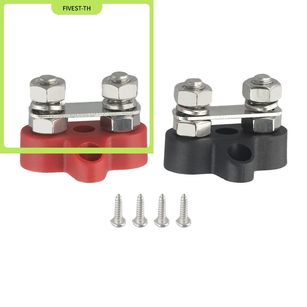 ⭐อ้าวนะสแฟนแฟนแฟนคลับเร⭐2PC Dual Connection Bolt แบตเตอรี่ M8 Busbar Terminal Blocks 12-48V สําหรับร