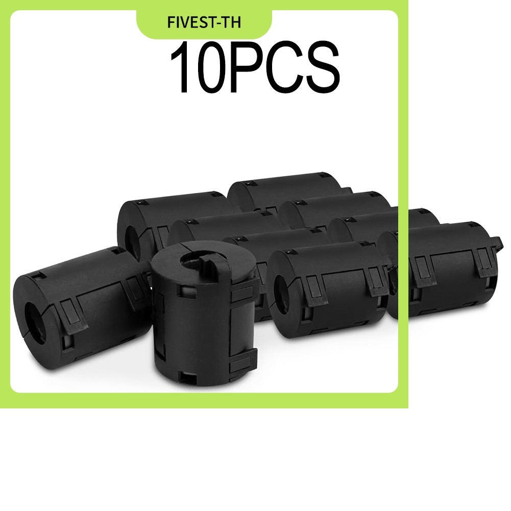 ⭐อ้าวนะสแฟนแฟนแฟนคลับเร⭐10PCS Ferrite แหวนสีดํา Clip-On Ferrite แหวนเสียงรบกวน Suppressor สาย Clamp 