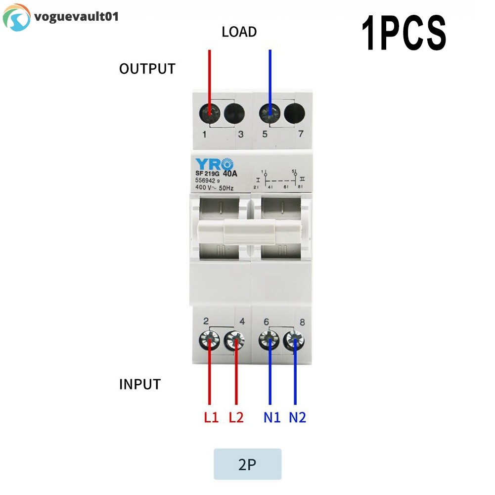 [VOGE] 1PCS 2P 40A/63A สําหรับ MTS Dual Power Manual Transfer Switch Interlock Circuit Breaker