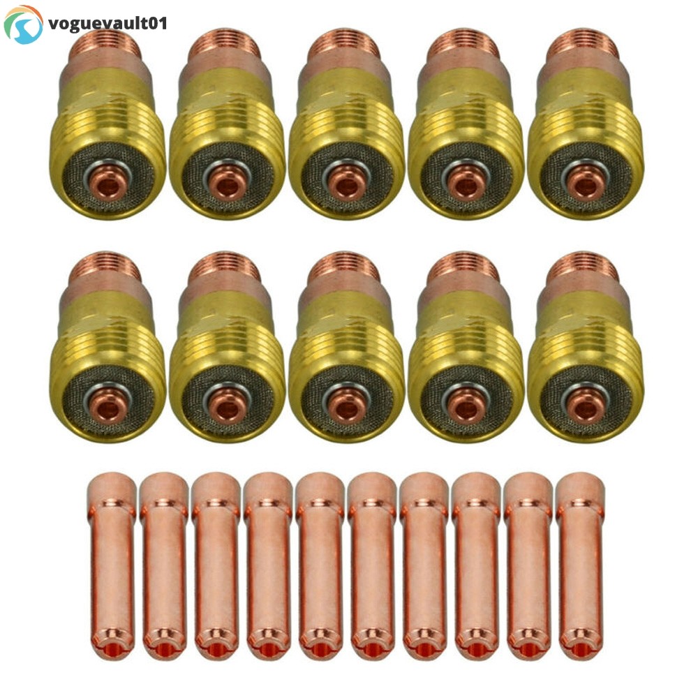 [VOGE] 20 ชิ้น TIG สําหรับเลนส์แก๊ส Stubby 17GL332 10N24S 3/32 &TIG Collet Kit DB SR WP 17 18 26