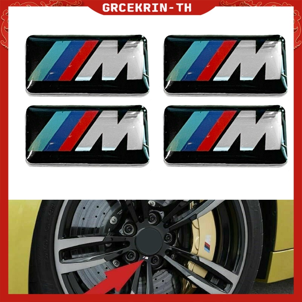 5 ชิ้นสําหรับ BMW M Tec Sport Badge สติกเกอร์ล้อโลหะผสมกีฬา 17 มม. x 9 มม.