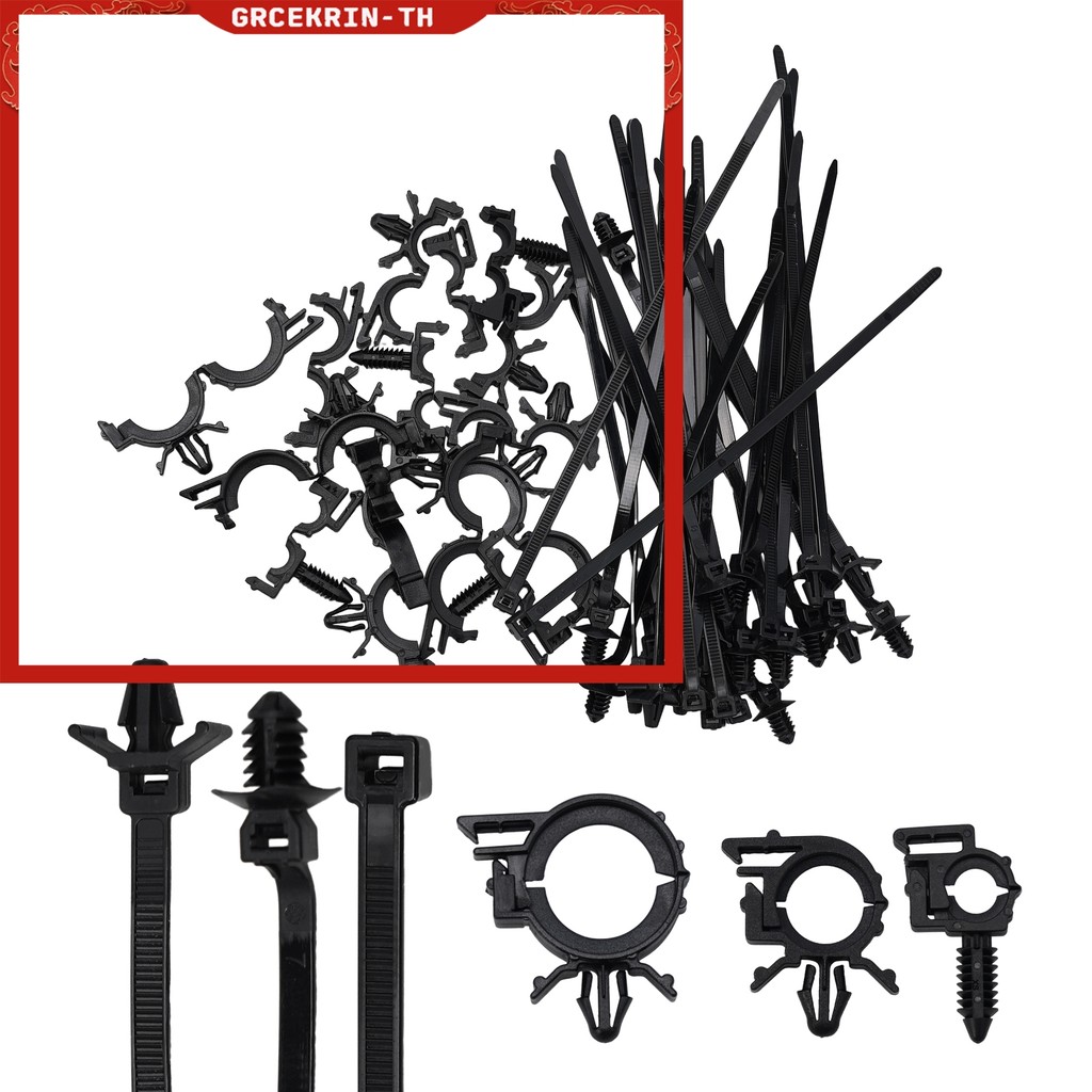 45 ชิ้น Push Mount Cable สําหรับ Zip Tie พร้อมคลิปรูสายไฟรถยนต์, สําหรับ Universa