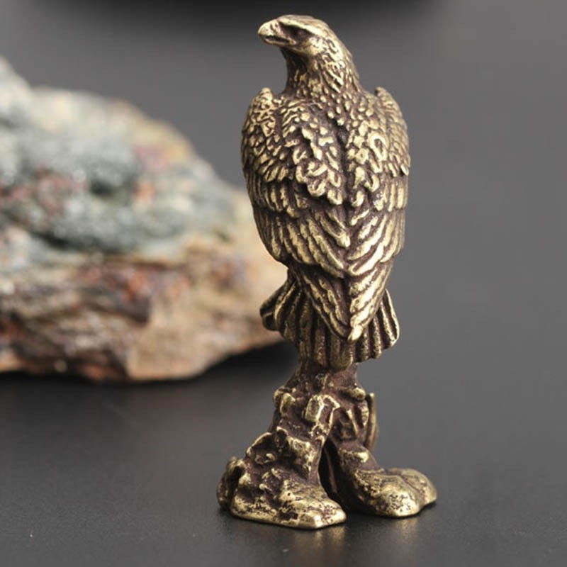 [YAFEXHM] ทําด้วยมือสําหรับเครื่องประดับ Eagle Vintage Copper Bird Home Office Desk Animal Decor