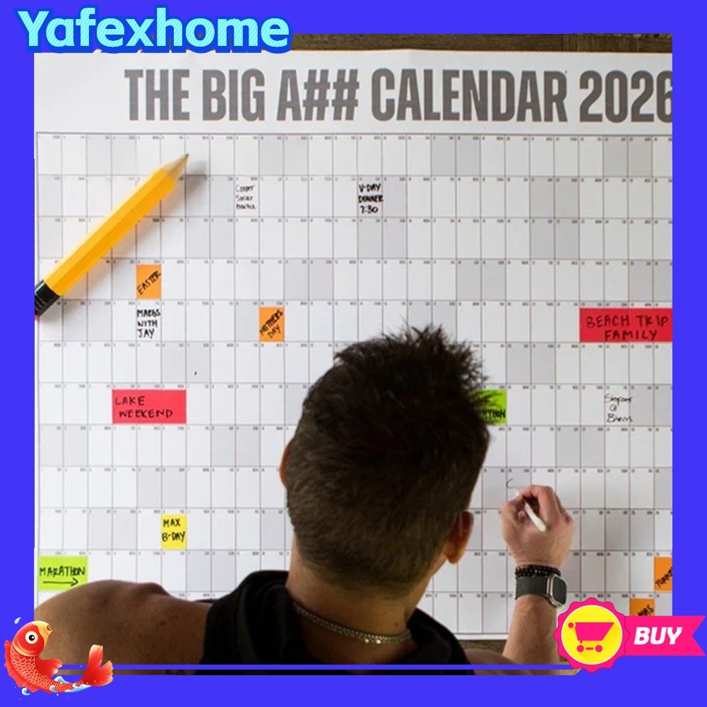 [YAFEXHM] Big A 2026 Dry-Erase Wall Calendar: Plan Your Year & Achieve Goal!
