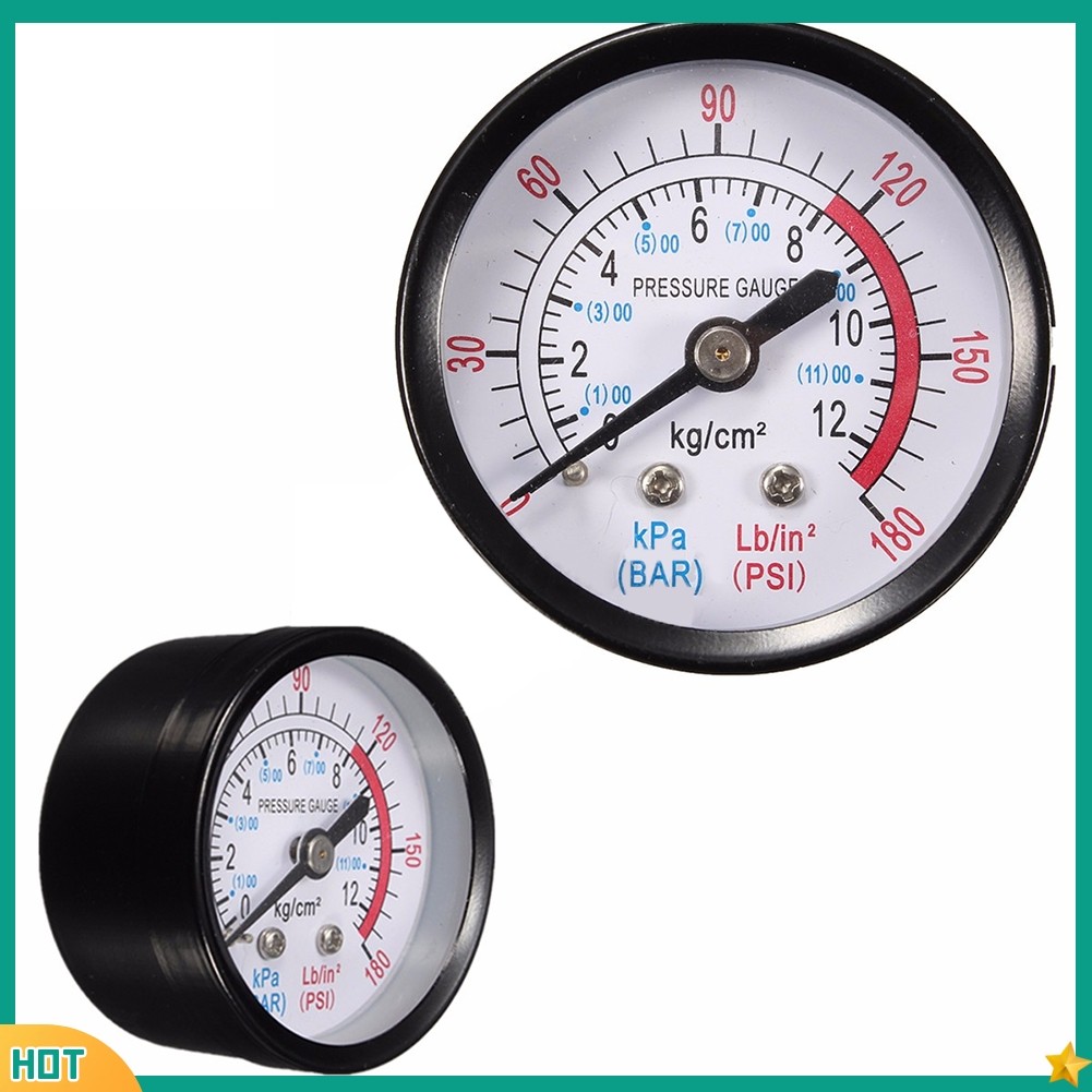 kc1 50 มม.1/4 "สําหรับ BSP ด้าย 0-180PSI 0-12Bar เครื่องวัดความดันอากาศสําหรับเครื่องอัดอากาศ