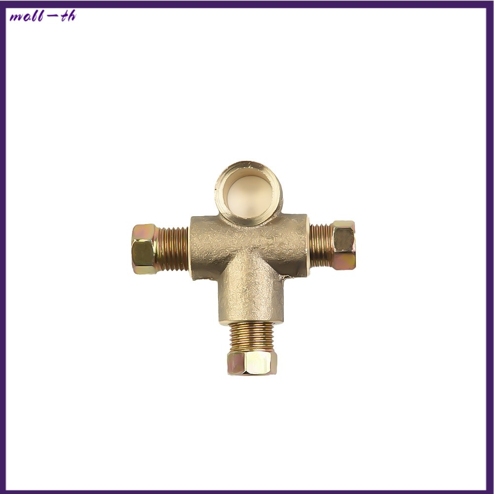 [mall-th] 3 Way Brake T Piece Tee 3 Male Nuts Short Union Metric M10 3/16" Pipe 10mm