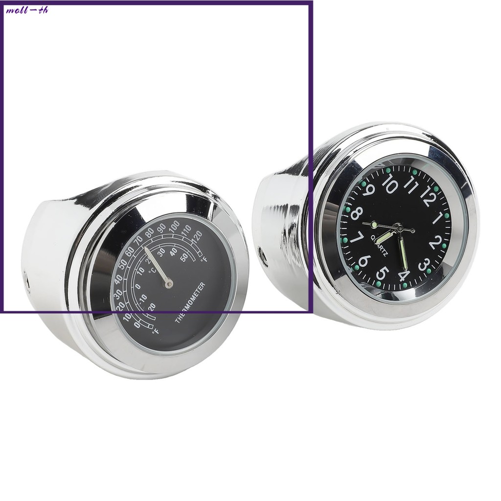 [mall-th] นาฬิกาแฮนด์มอเตอร์ไซค์ เทอร์โมมิเตอร์ นาฬิกามอเตอร์ไซค์ 7/8\"