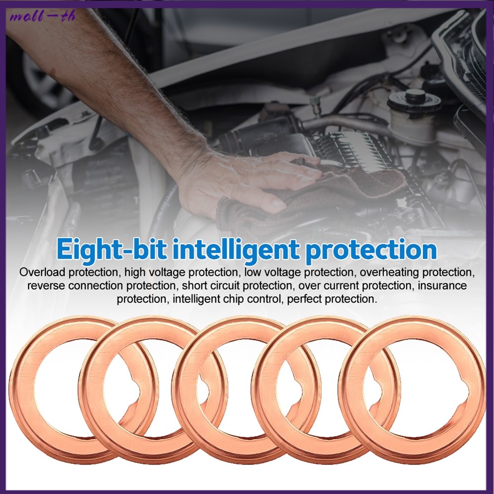 [mall-th] ปะเก็นถ่ายน้ํามันเครื่อง 10 ชิ้น 1102601M02 ทองแดงน้ํามัน Crush เครื่องซักผ้าสําหรับ Nissa