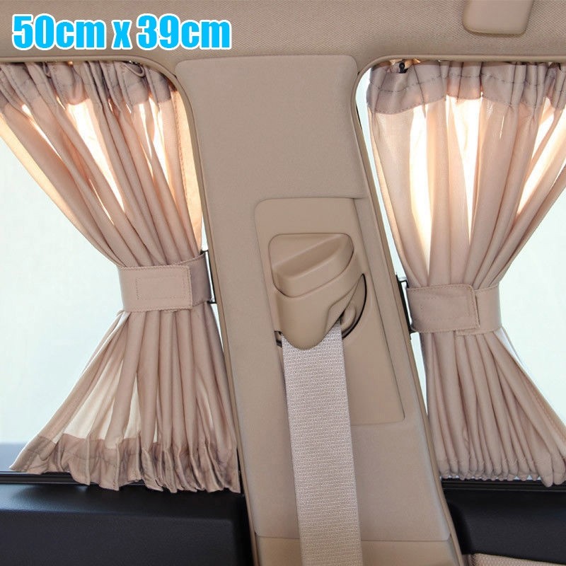 [mall-th] 2 ชิ้น Car Van SUV VIP Casement Curtain Anti-shade Visor 50*39 ซม.
