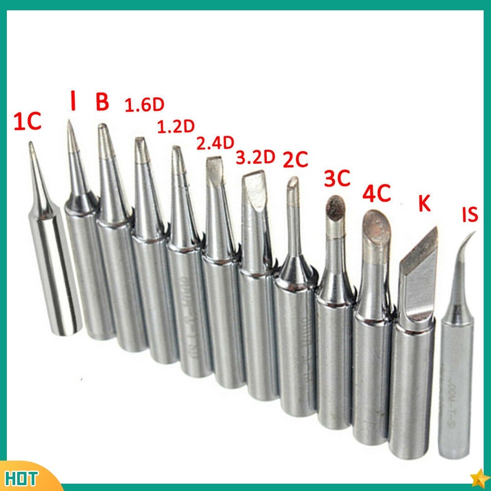 jellyd 12pcs เคล็ดลับหัวแร้ง 900M-T สถานีเชื่อมเครื่องมือ ICDK สําหรับ 936 737 938