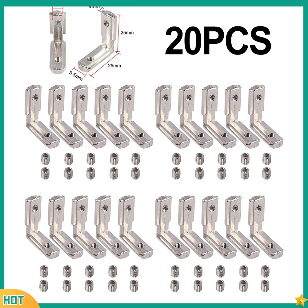 jellyd 20X T Slot Aluminium Profile L-Shape Brackets 90° ขั้วต่อด้านใน 2020