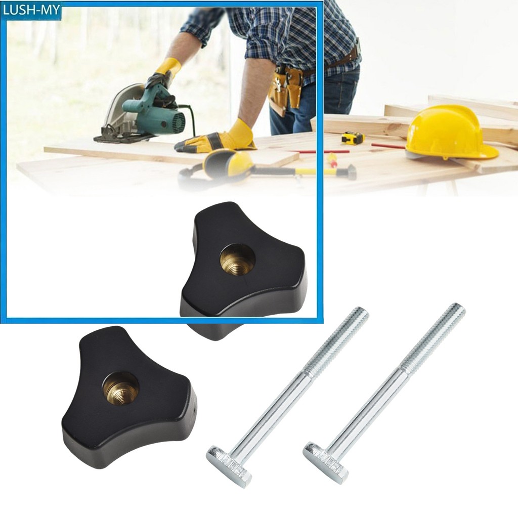 2.9 2 ชุด M6 T-Track Bolts ลูกบิด T Slot Bolts และ Knobs Clamps สําหรับงานไม้ Jigs