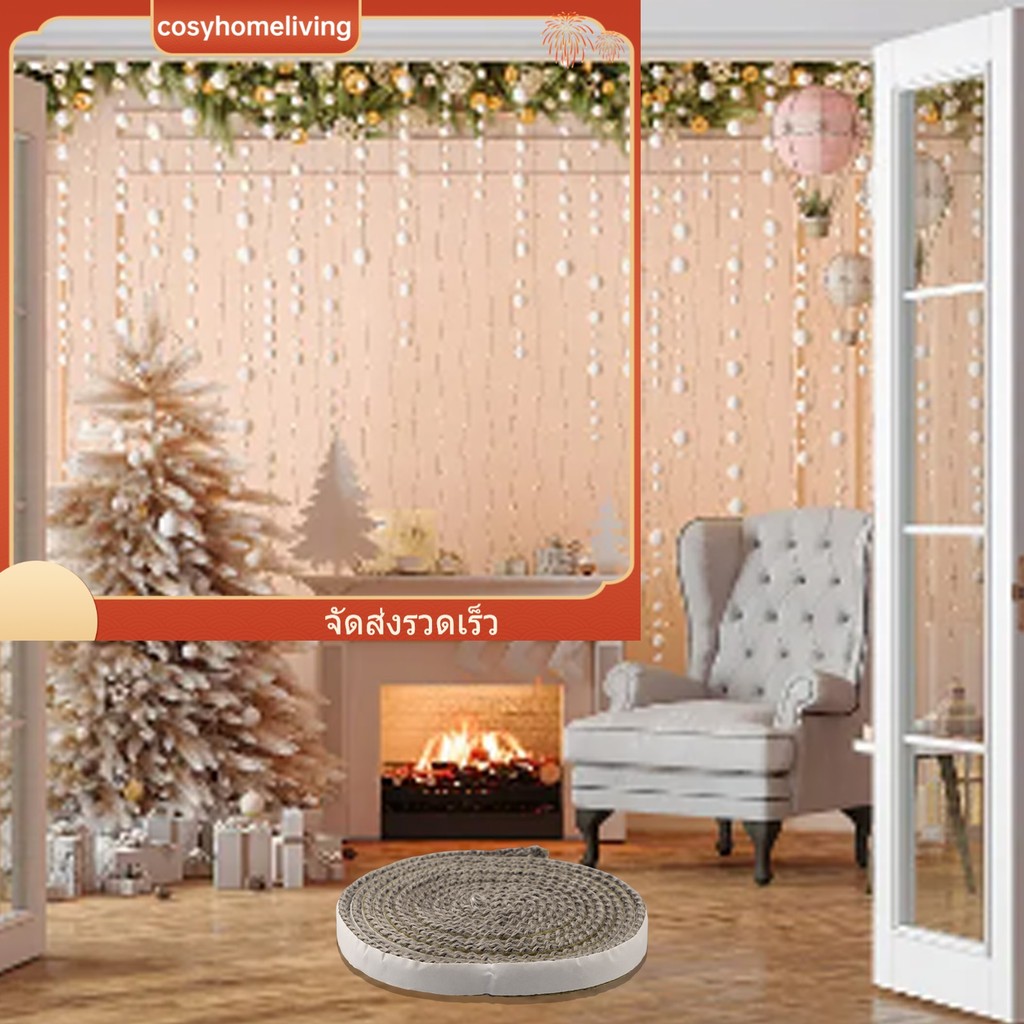 [ในสต็อก] 2M สีดําแบนเตาเชือกแก้วซีลเตา FireRope Fireplace Log Burner❀