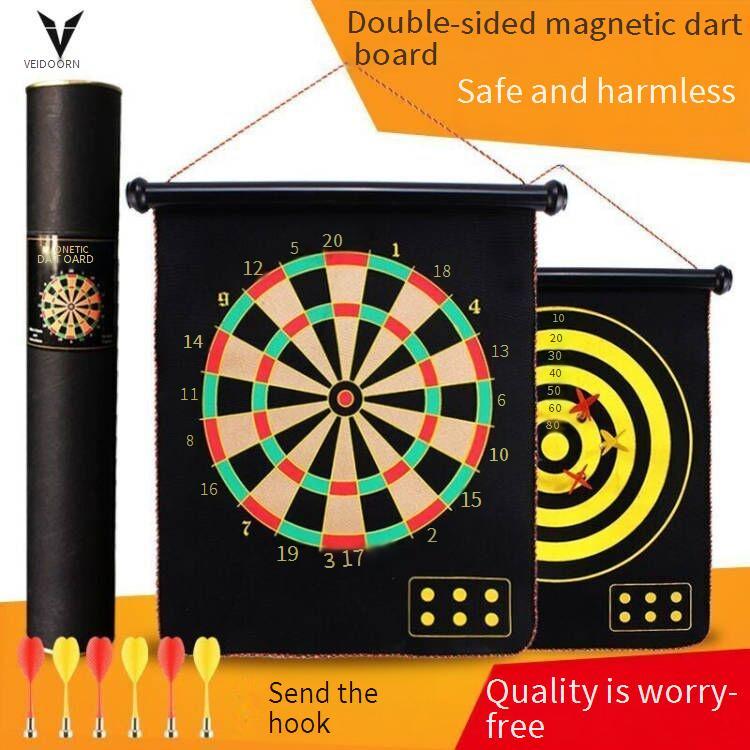 Dart Board เป้าลูกดอกแม่เหล็ก 2 ด้าน ชุดอุปกรณ์ครบเซ็ต ปลอดภัยสำหรับเด็ก ของเล่นในร่มสนุกสนาน Dart B