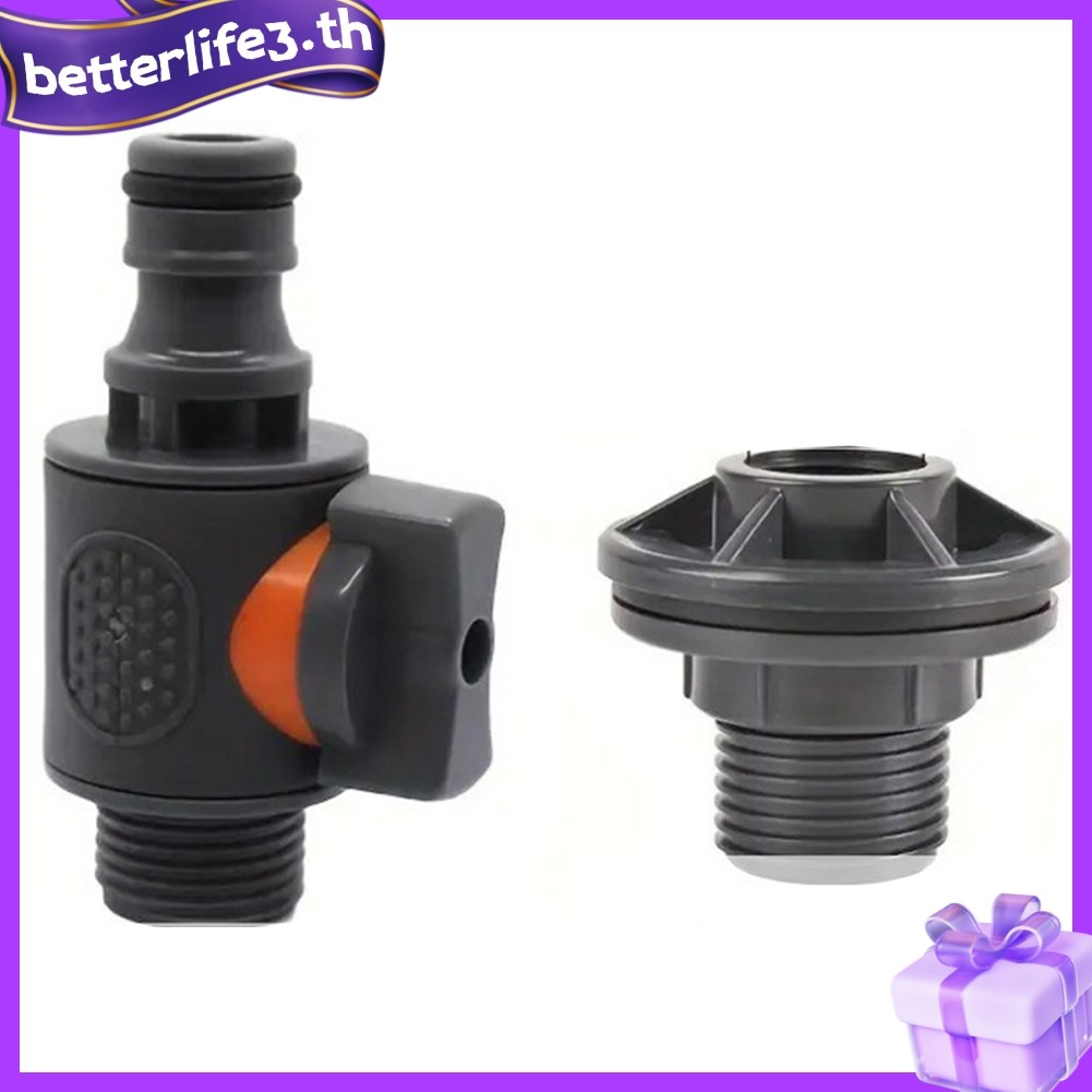 BETLproofPVC Water Tank Connector 3/4 In line Valve พร้อมชุดเทป PTFE สีชมพู