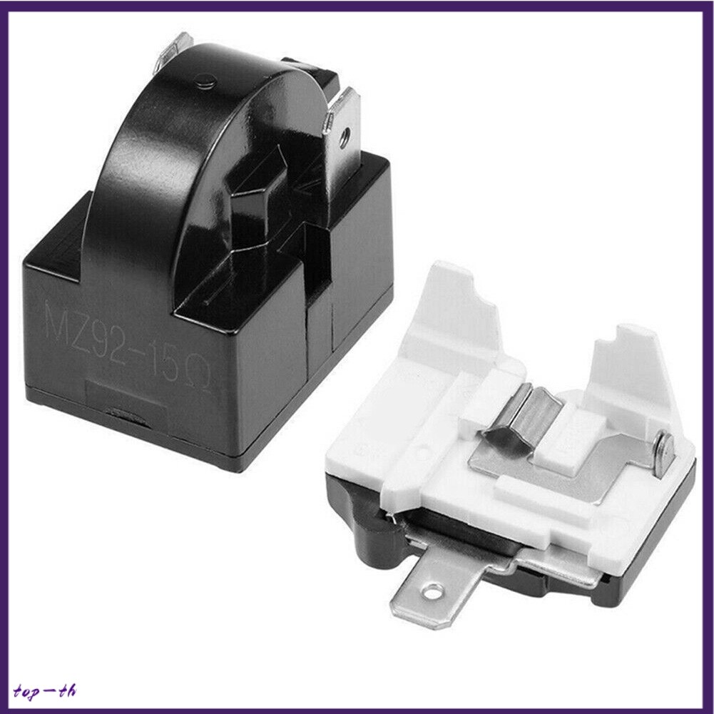 ❤️ตู้เย็น PTC Start Relay 1/2 Pin 15 Ohm + 1/6H Compressor Overload Protector