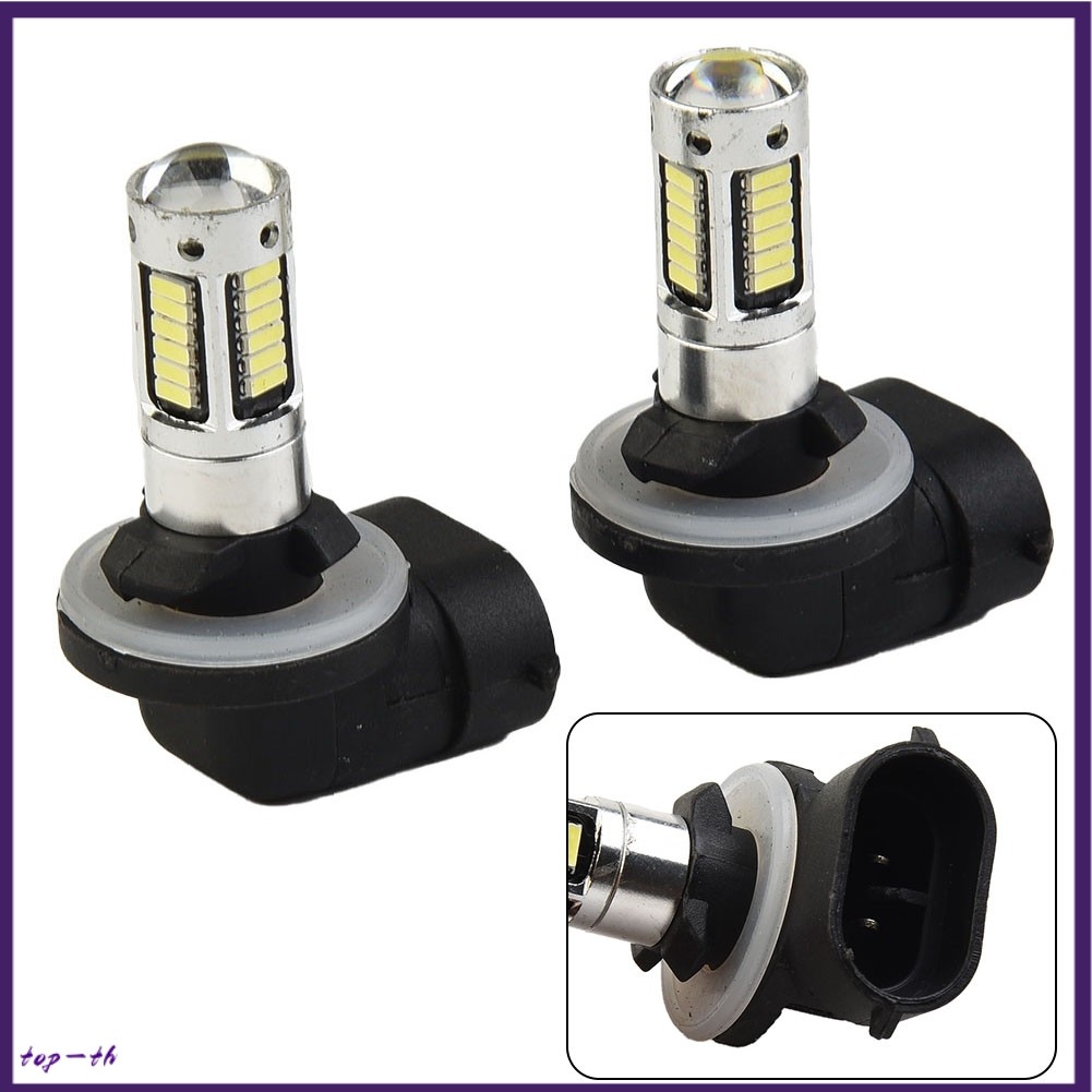 ❤️2x H27 LED ไฟหน้าหมอก 30W 1800LM สําหรับ DRL หลอดไฟ 4014 30SMD 6000k สีขาว