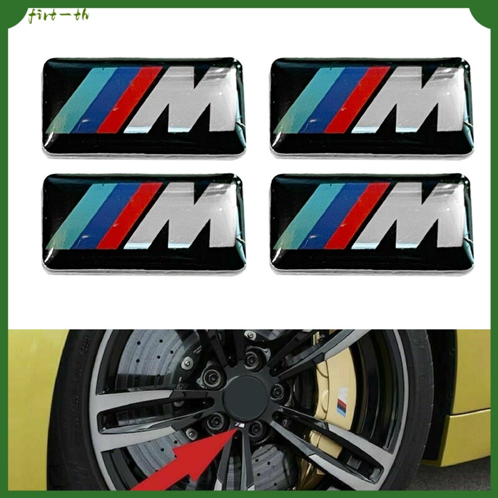 ❤️5 ชิ้นสําหรับ BMW M Tec Sport Badge สติกเกอร์ล้อโลหะผสมกีฬา 17 มม. x 9 มม.