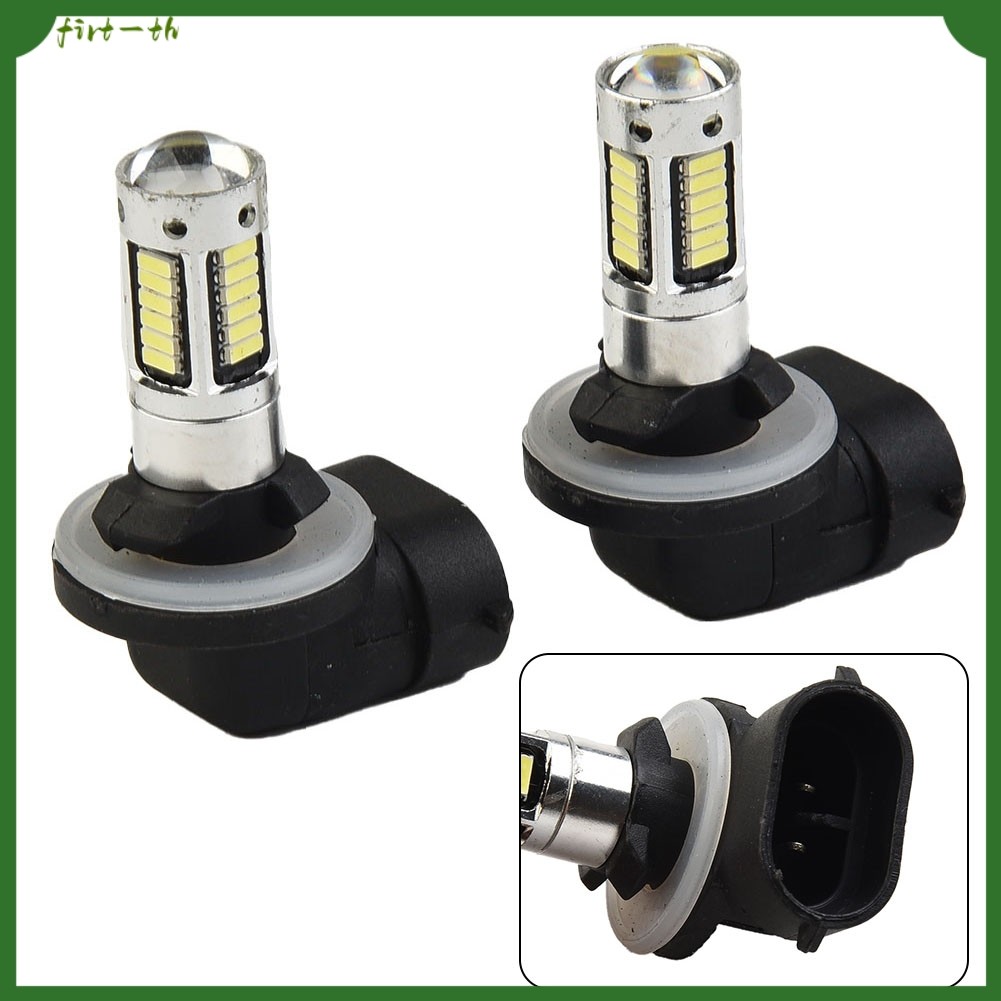 ❤️2x H27 LED ไฟหน้าหมอก 30W 1800LM สําหรับ DRL หลอดไฟ 4014 30SMD 6000k สีขาว