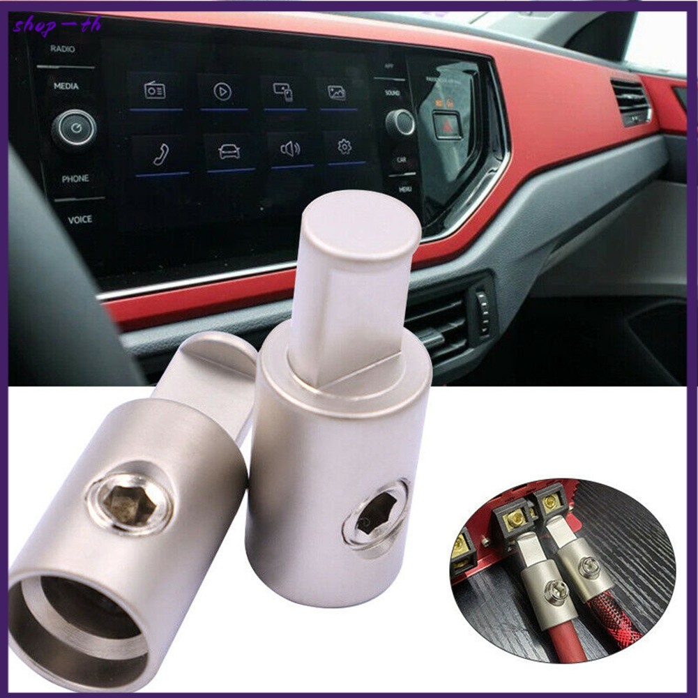 ❤️2x เครื่องเสียงรถยนต์ AMP /0 Gauge Power Ground Wire Pin AWG Terminal Input Wire Reducer