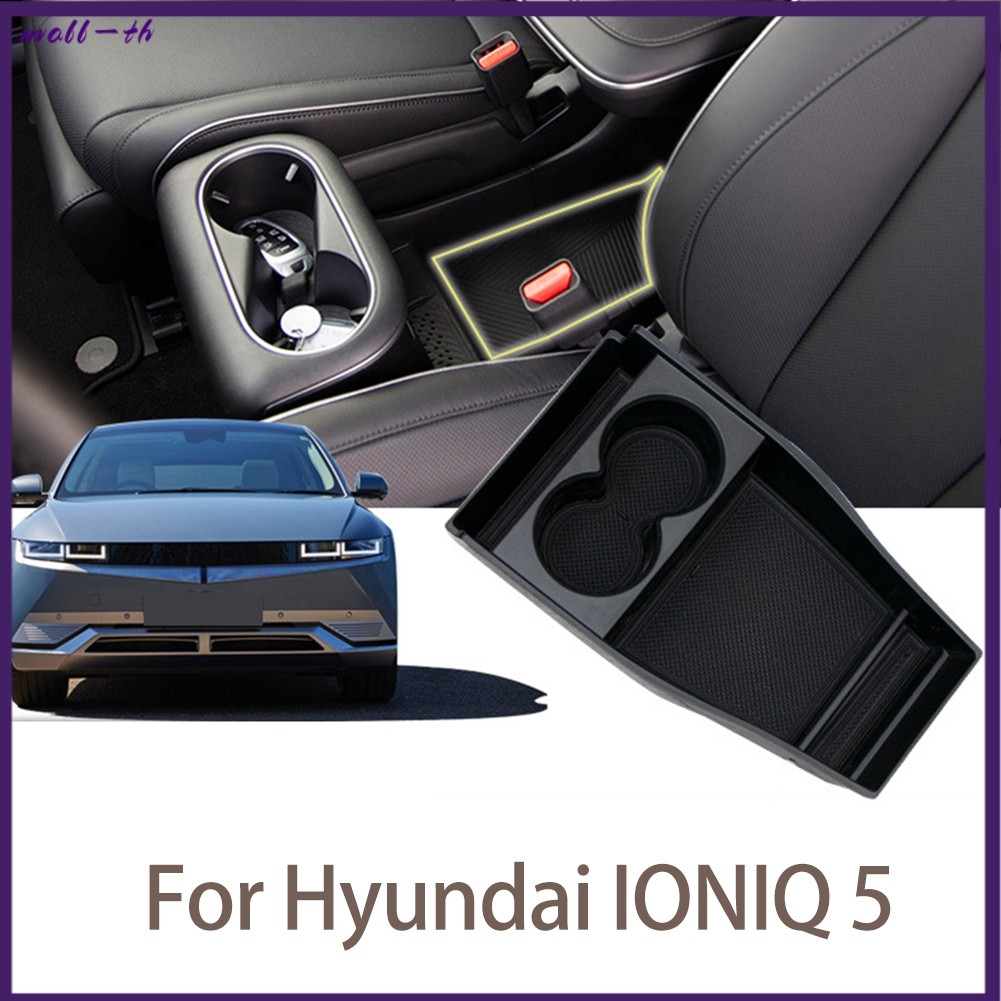 ❤️ABS สีดําคอนโซลกลางกล่องเก็บถาดสําหรับ Hyundai สําหรับ IONIQ 5 2021 +