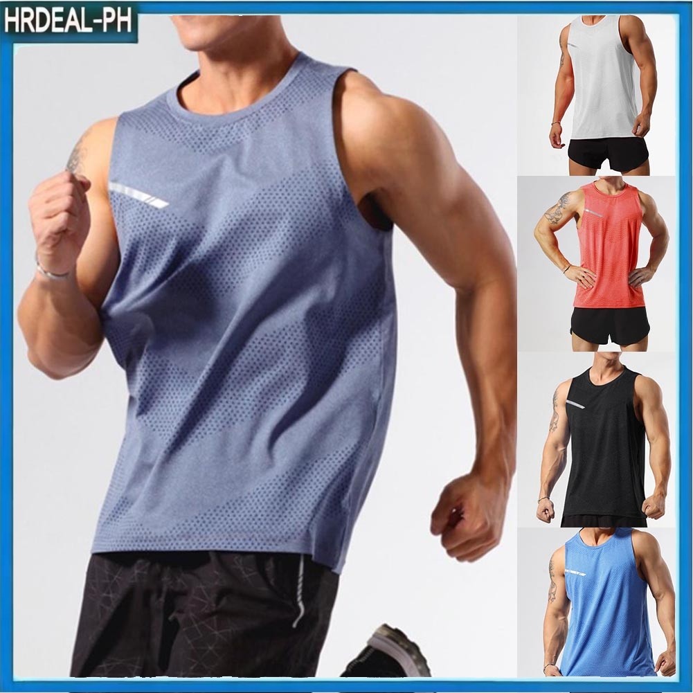 24TH Men Sports Mesh Vests Breathable Sleeve Running Training Fitness Tank Tops