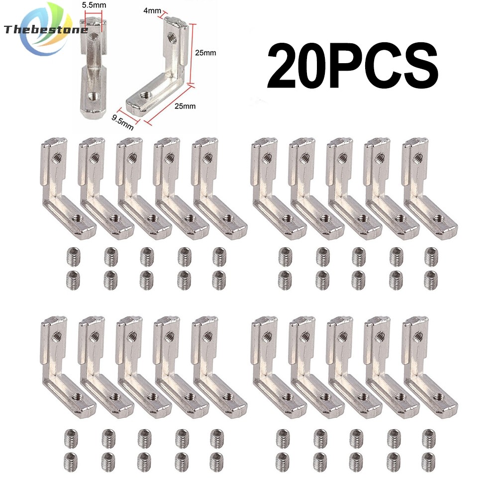 [THEBEST] 20X T Slot Aluminium Profile L-Shape Brackets 90° ขั้วต่อด้านใน 2020