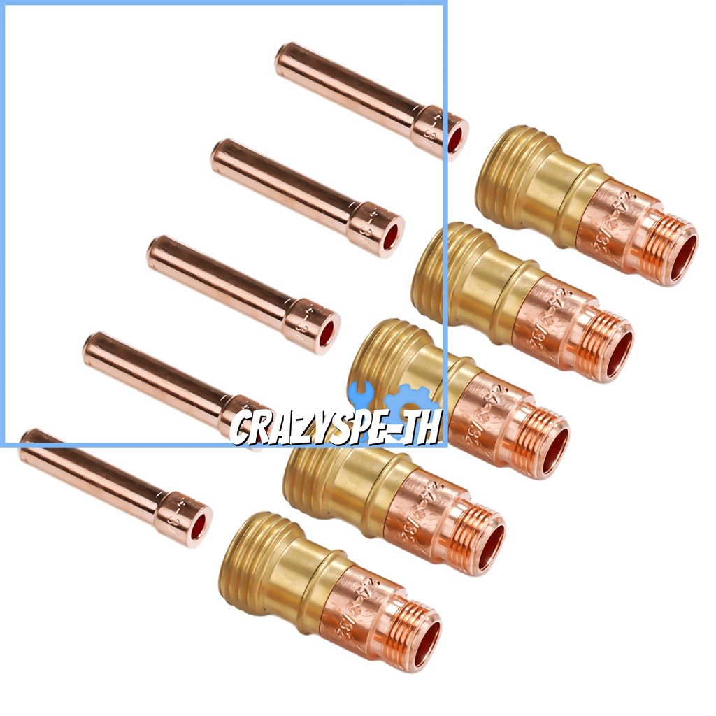 CRAZYSPE10pcs TIG สําหรับเลนส์แก๊ส Stubby 17GL332 10N24S 3/32 &TIG Collet Kit DB SR WP 17 18 26