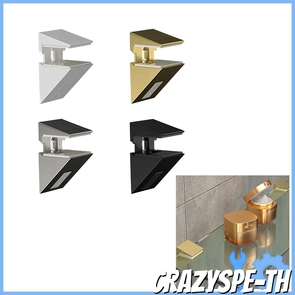 CRAZYSPEZinc Alloy Adjustable Shelf Clamp Glass Shelf Support Plate Holder Bracket