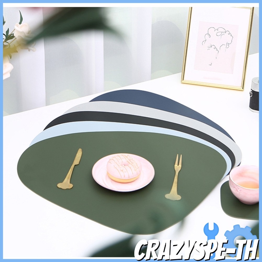 CRAZYSPE39CM PU Leather Placemats Place Mats Coffee Coaster for Kitchen Table