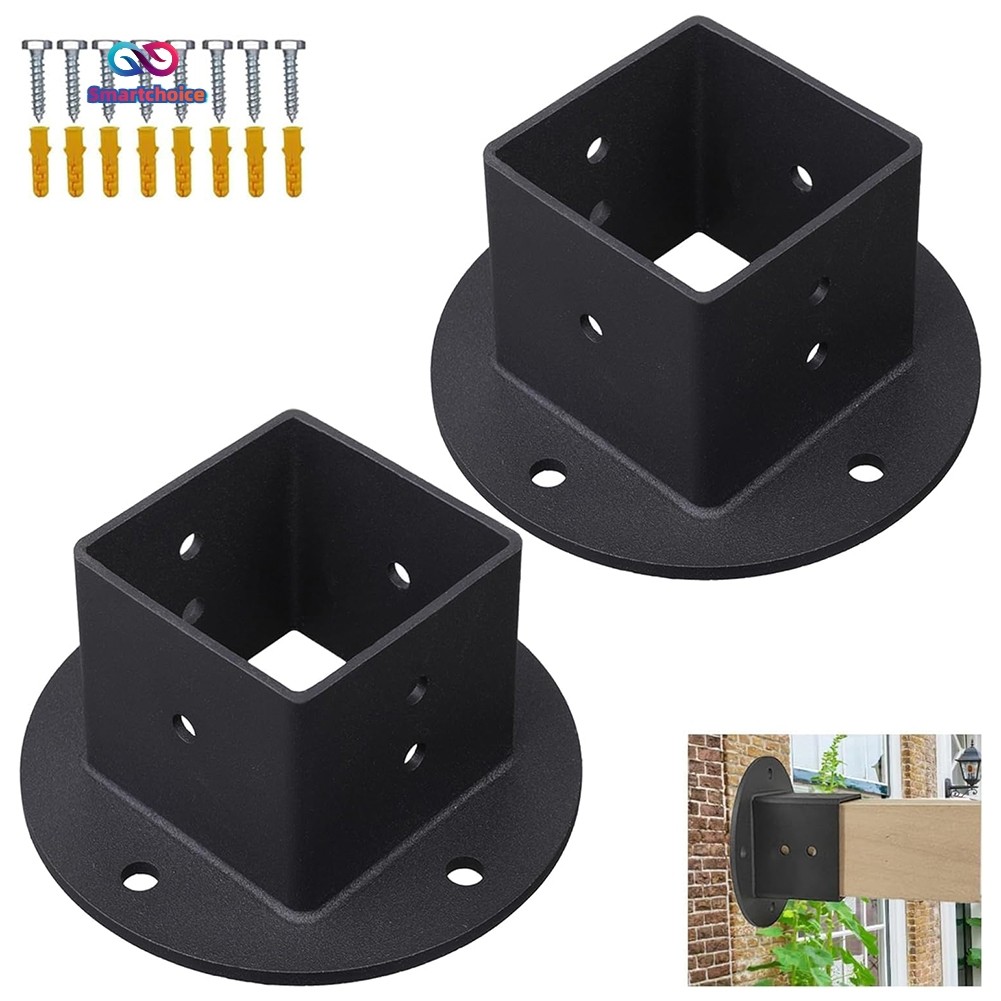 22in Square Fence Pole ฐานหน้าแปลน Pergola Post Brackets Kit สําหรับรางดาดฟ้า