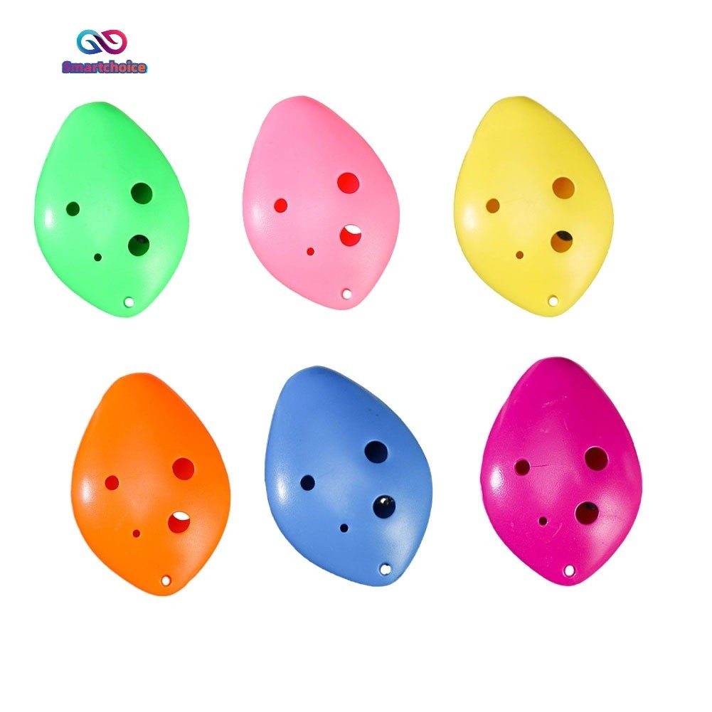 1PCS สีสัน Ocarina ขลุ่ย 6 หลุม Soprano C Key พลาสติกสําหรับของขวัญเริ่มต้นของเล่น